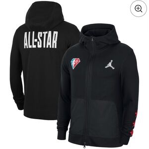 NBA All-Star Game 2022 Jordan 75th Anniversary Full Zip Hoodie L Black